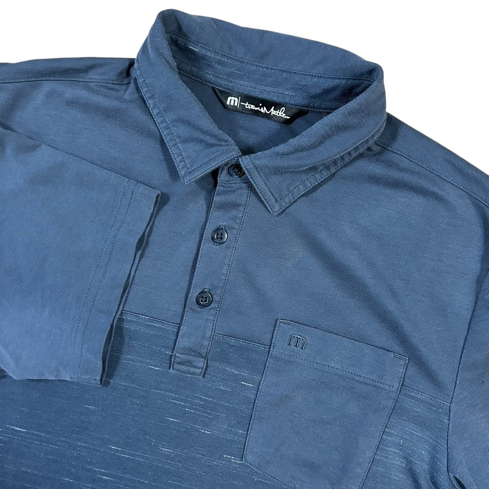 Travis Matthew Men's Short Sleeve Blue Golf‎ Polo Medium